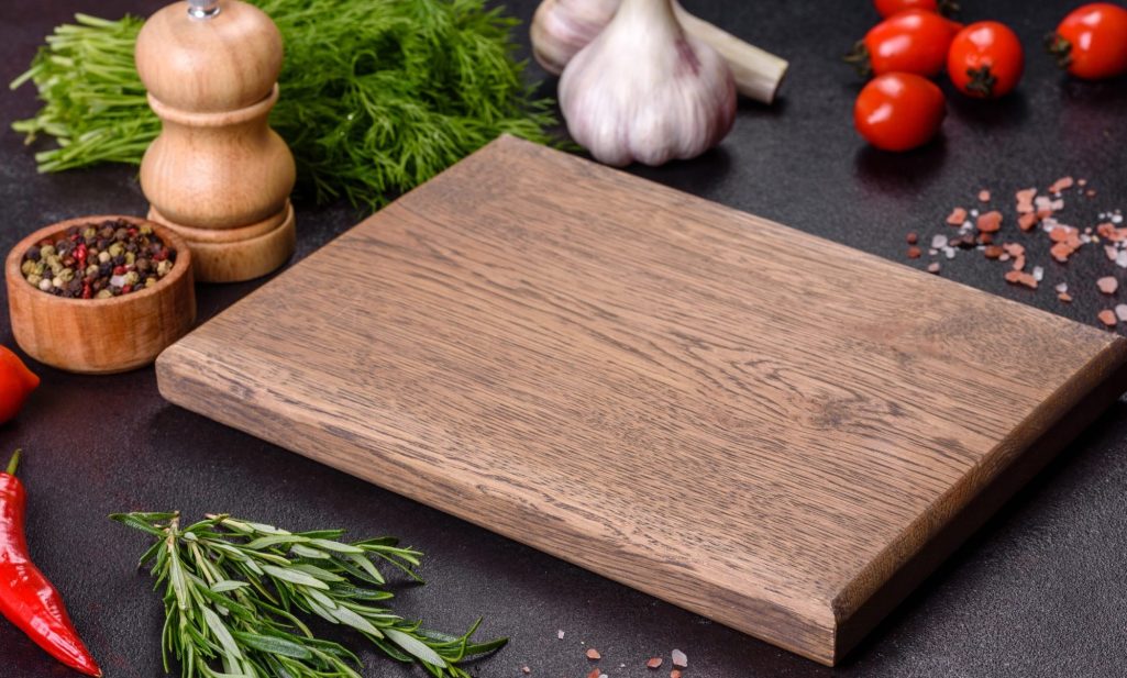 bespoke-oak-board Bespoke engraved oak board, preparation side up for gourmet food presentation from Bord Du Lac Artisans.